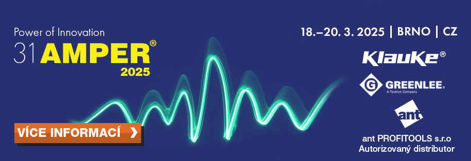 Výstava AMPER 2023 s náradím Klauke a Greenlee
