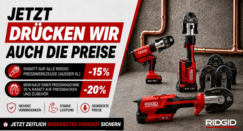 Aktion auf RIDGID Radialpressmaschinen