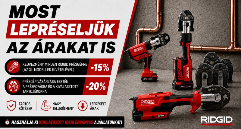 RIDGID RP 115, RP 219, RP 251, RP 350 és RP 351 radiálprések