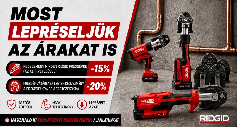 RIDGID RP 115, RP 219, RP 251, RP 350 és RP 351 radiálprések