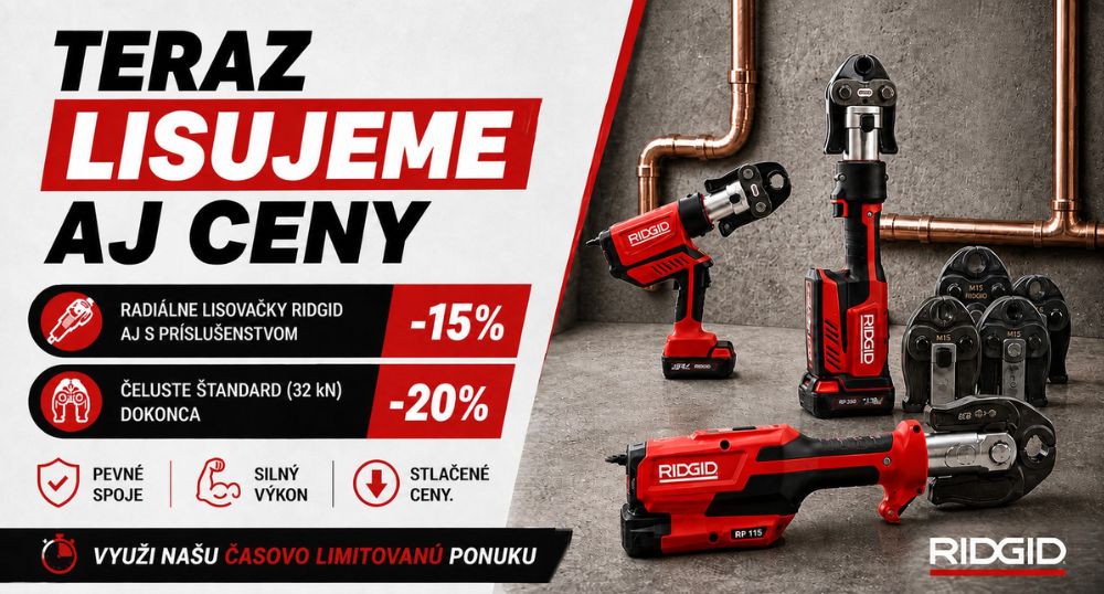 Radiální lisovačky RIDGID RP 115, RP 219, RP 251, RP 350 a RP 351