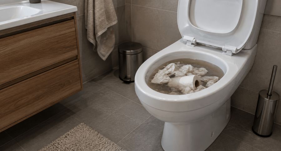 Upchaté WC spôsobené vlhčenými utierkami a toaletným papierom
